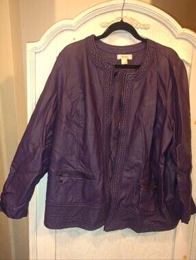 Women’s Purple Faux Leather Jacket - Unbranded